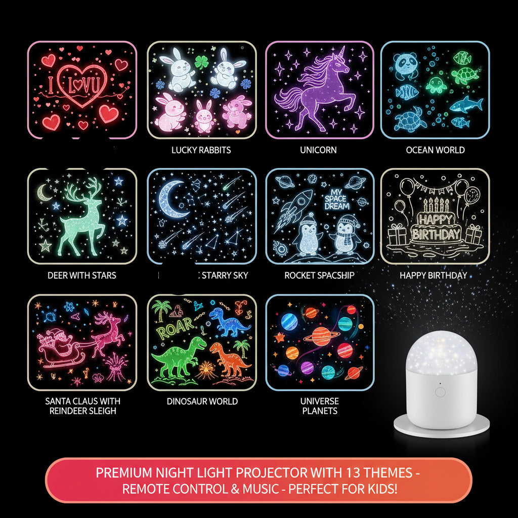 Starry Sky Projector Lamp – Galaxy Night Light with Bluetooth Speaker
