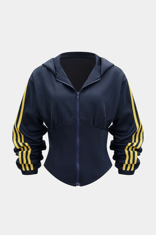 Contrast Zipper Hoodie