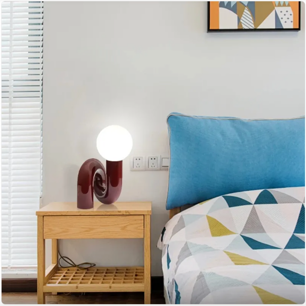 Spencer and Cole Modern Resin Table Lamp for Bedroom & Living Room Décor