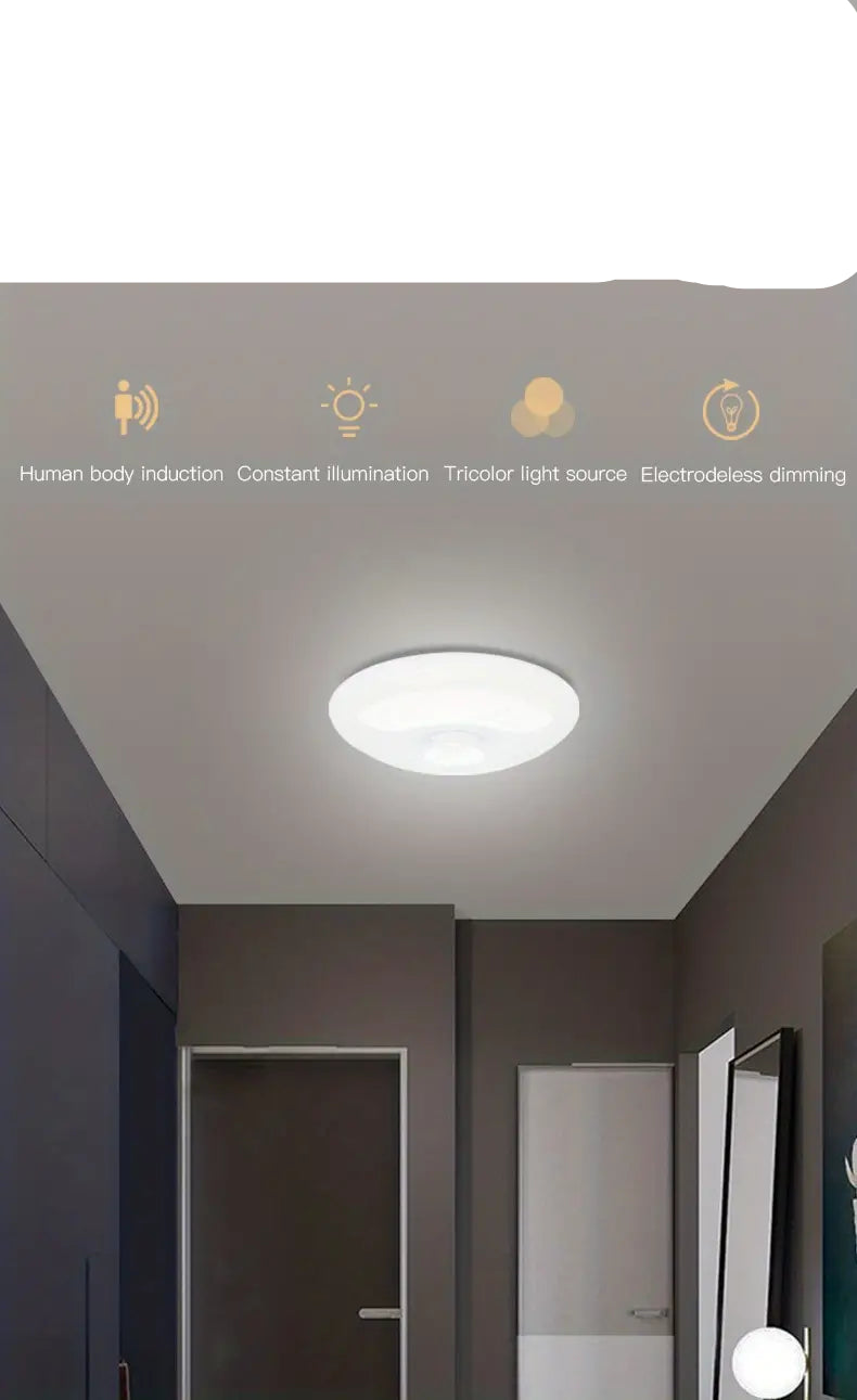 Wireless Motion Sensor LED Ceiling Light – Dimmable And Rechargeable