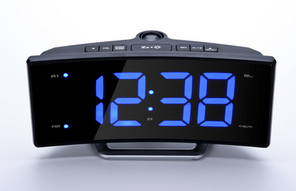 Stylish Curved Screen Alarm Clock with Smart Lighting Effects