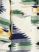 Men's Colorful Single Pocket Tie-Dye Fly Fluffy buttons Jacket