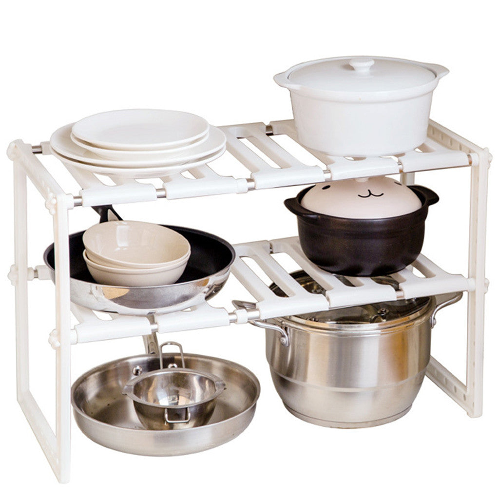 Adjustable 2-Tier Under Sink Organizer – Maximize Hidden Storage Space