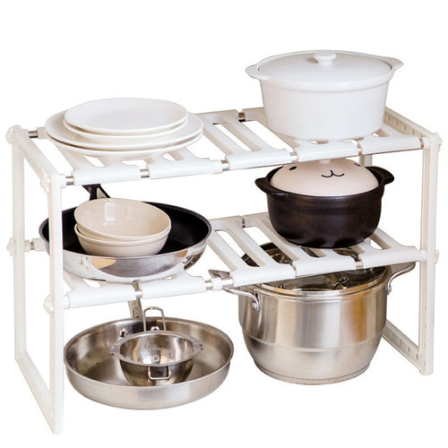 Adjustable 2-Tier Under Sink Organizer – Maximize Hidden Storage Space