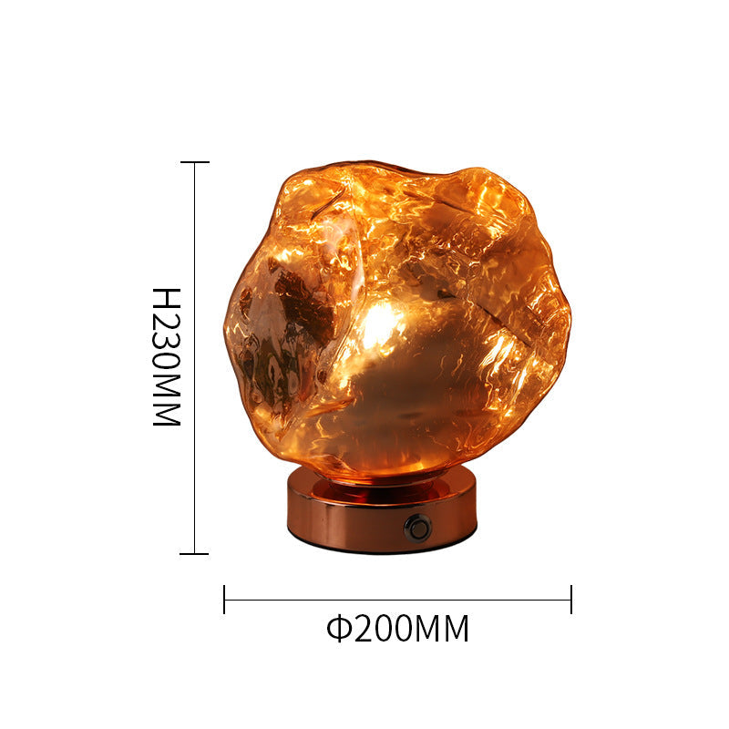 Creative Lava Stone Glass Table Lamp for Bedroom Decor
