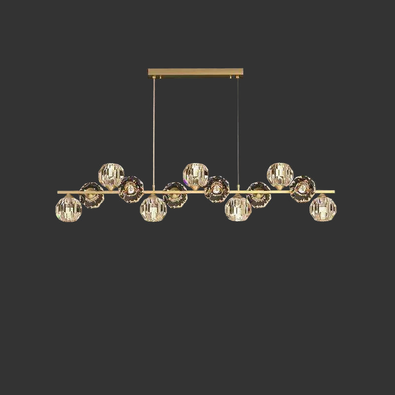 Nordic Crystal Chandelier – Luxury Modern Copper &amp; Crystal Dining Room Pendant Light