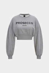 Letter Print Round Neck Long Sleeve Sweatshirt