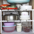 Adjustable 2-Tier Under Sink Organizer – Maximize Hidden Storage Space