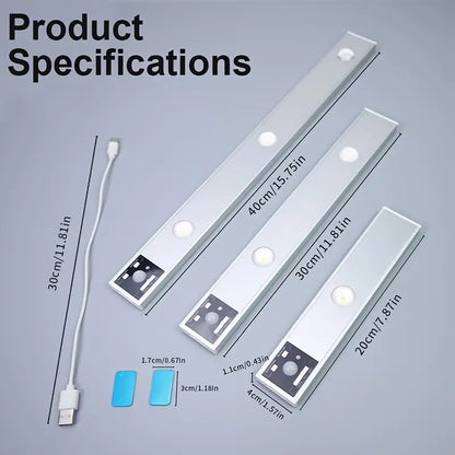 LED Motion Sensor Cabinet Light – Ultra-Thin Rechargeable Under Cabinet Lighting(1pc)