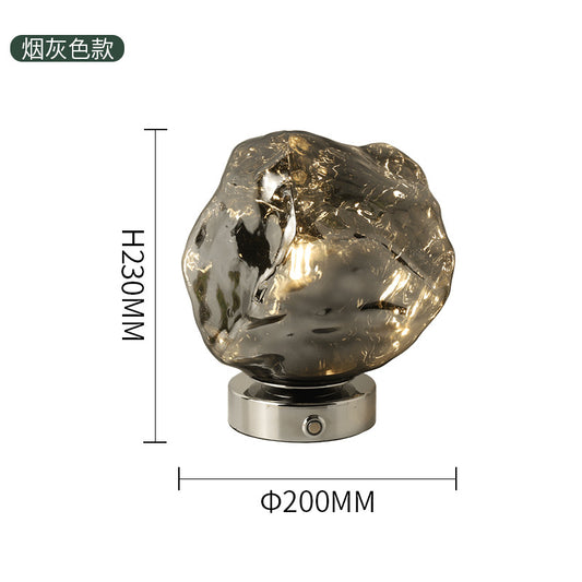 Creative Lava Stone Glass Table Lamp for Bedroom Decor