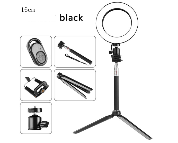 Selfie Beauty Light 5-in-1 Kit – Portable LED Ring Light with Tripod &amp; Bluetooth Remote Set