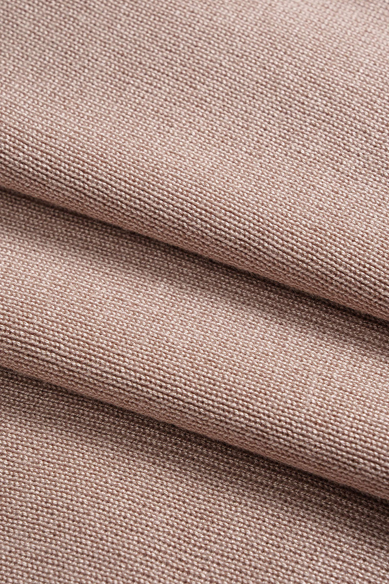 Knit Round Neck Embroidery Long-Sleeve Top And Wide Leg Pants Set