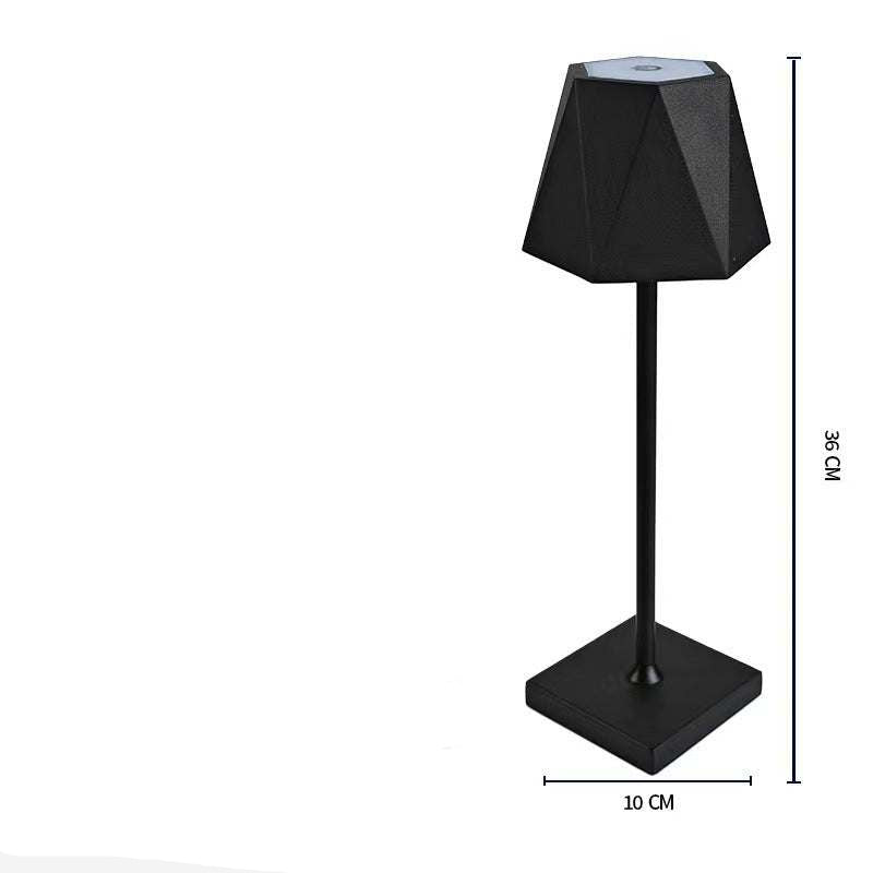 Modern touch charging table lamp with sleek LED design in black and white, ideal for restaurants and bars