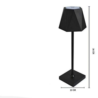 Modern touch charging table lamp with sleek LED design in black and white, ideal for restaurants and bars