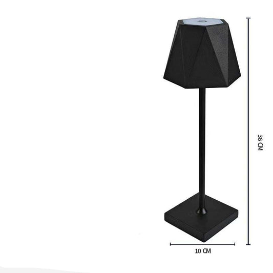 Modern touch charging table lamp with sleek LED design in black and white, ideal for restaurants and bars