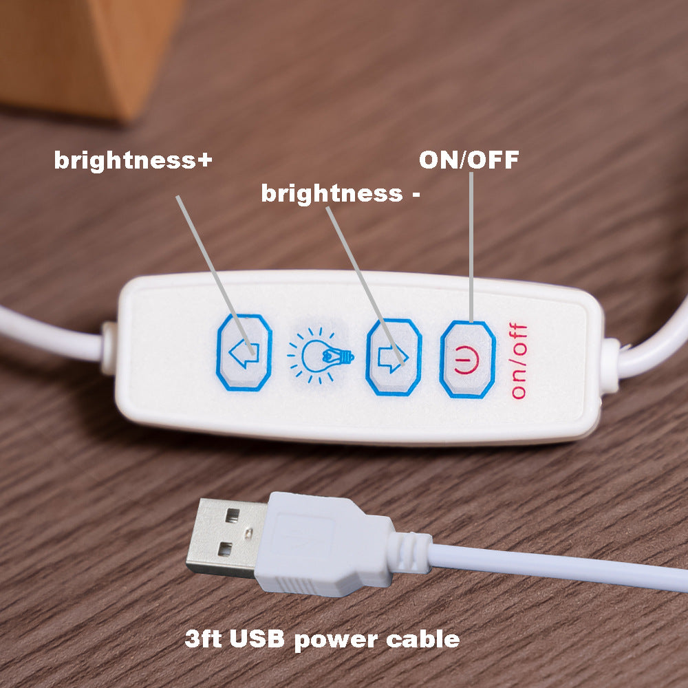 Modern Wooden LED Table Lamp for Bedroom & Office Décor