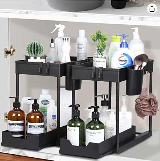 Under-Sink Storage Organizer for Bathroom – Space-Saving Multi-Layer Storage Rack