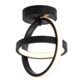 Modern round flush mount LED ceiling light in a minimalist corridor setting