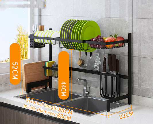 Retractable Sink Dish Drying Rack – Adjustable Over Sink Kitchen Organizer