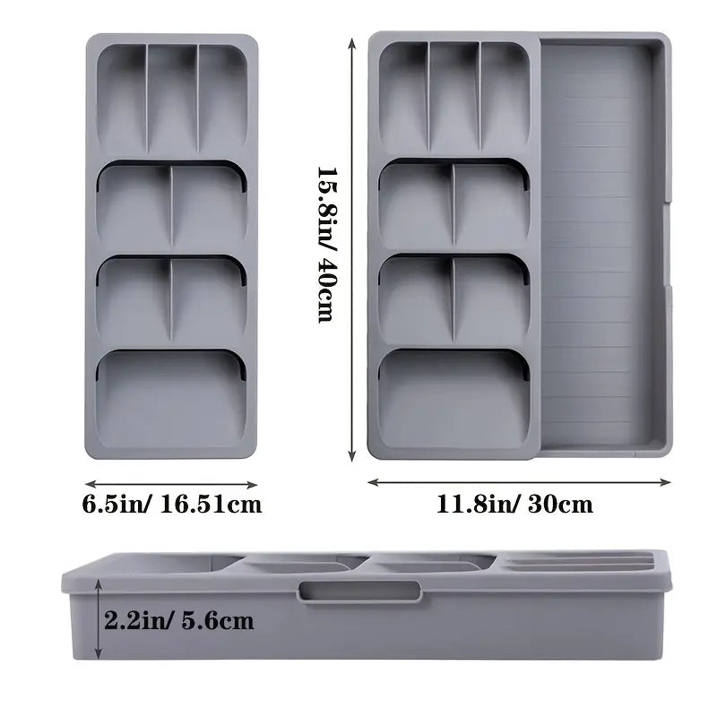 Expandable Silverware Organizer Tray – Neat, Organized Kitchen Drawers