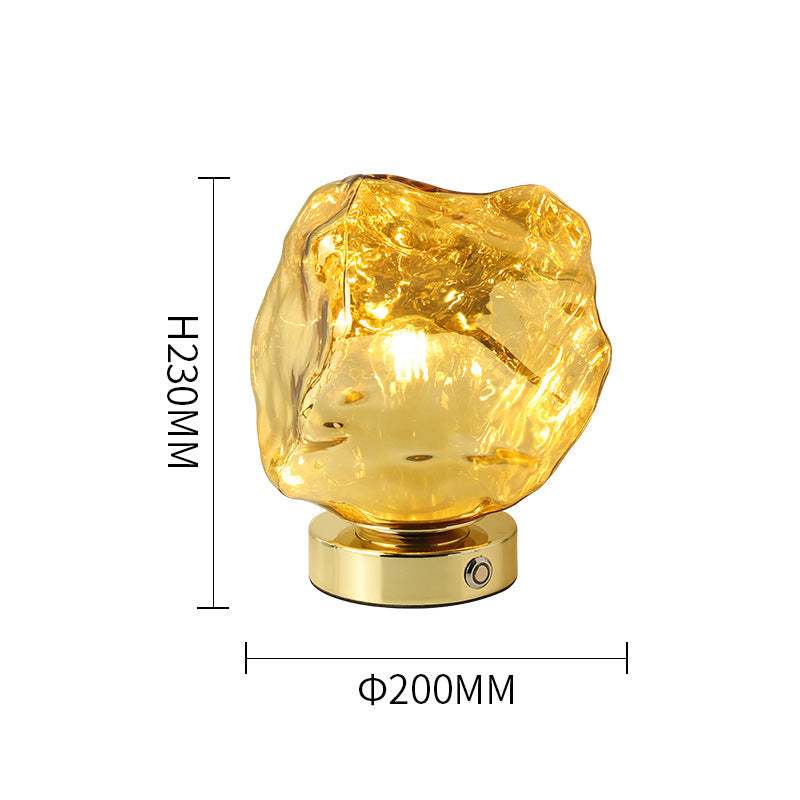 Creative Lava Stone Glass Table Lamp for Bedroom Decor
