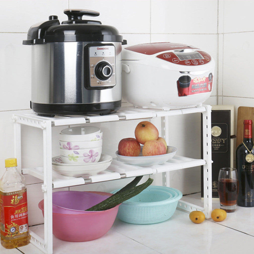 Adjustable 2-Tier Under Sink Organizer – Maximize Hidden Storage Space