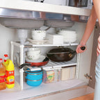 Adjustable 2-Tier Under Sink Organizer – Maximize Hidden Storage Space