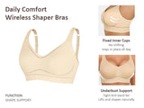 Wide Strap Wireless Deep V Push up Breast Support Bra for Women