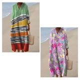 Printed Dress V-Neck Breathable Loose Comfortable Dress