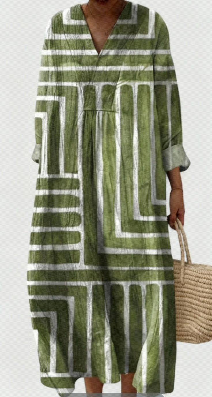 Oversize Women Dyeing of Flowers Holiday Dress