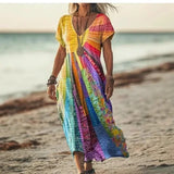 Tie Dye Printed  Women Chic Dress