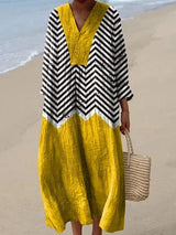 Women's Long Sleeve Floral 3D Printed Dress