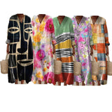 Printed Dress V-Neck Breathable Loose Comfortable Dress
