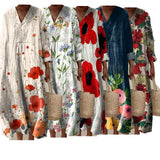 Printed Dress V-Neck Breathable Loose Comfortable Dress