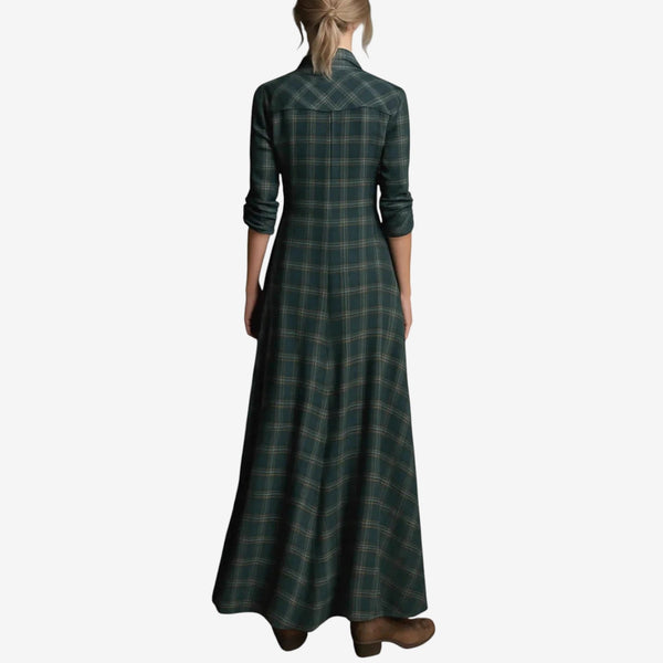 Lily | Plaid Maxi Shirt Dress in Boho Style