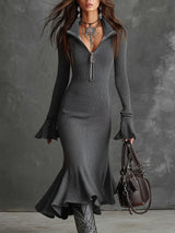 Marlene | Zip Knit Dress