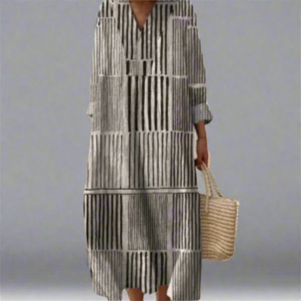 Margot | Monochrome Stripe Comfort Dress