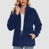 Women's Sherpa Jacket - Full Zip, Zip Pockets & Warm