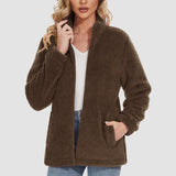 Women's Sherpa Jacket - Full Zip, Zip Pockets & Warm