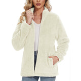 Women's Sherpa Jacket - Full Zip, Zip Pockets & Warm