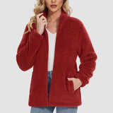 Women's Sherpa Jacket - Full Zip, Zip Pockets & Warm