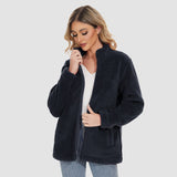 Women's Sherpa Jacket - Full Zip, Zip Pockets & Warm