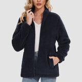 Women's Sherpa Jacket - Full Zip, Zip Pockets & Warm