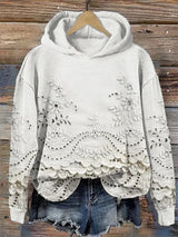Rosa™ | Lace-Trim Charm Hoodie