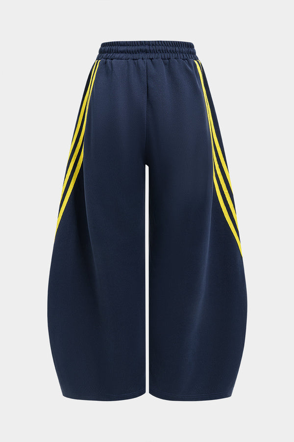 Contrast Tie-Up Barrel Trousers