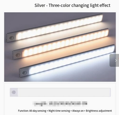 1pc Rechargeable LED Motion Sensor Cabinet Light Strip