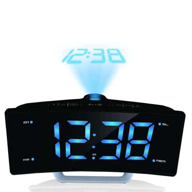 Stylish Curved Screen Alarm Clock with Smart Lighting Effects