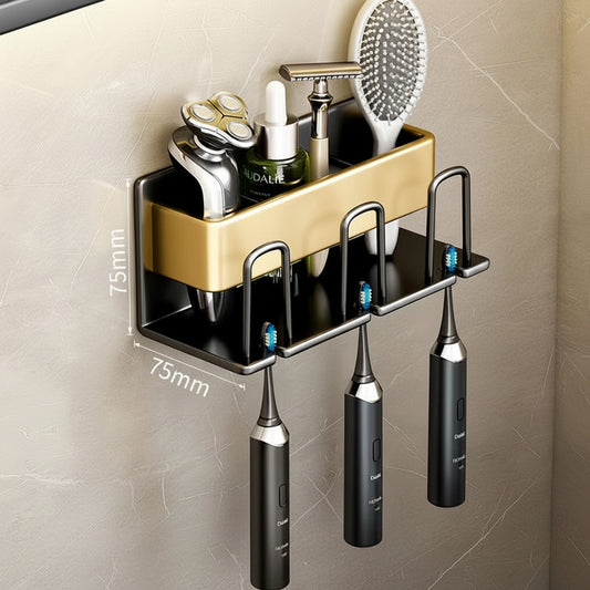 Wall-Mounted Toothbrush and Cup Holder for Bathroom