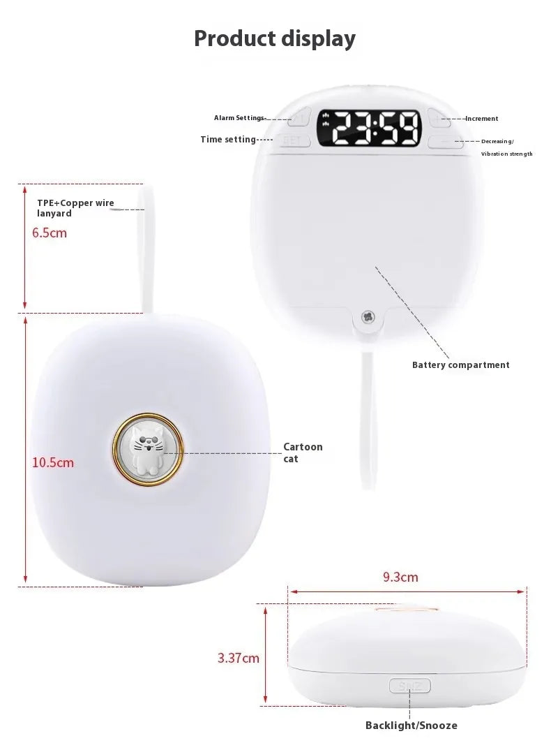 Rechargeable Vibrating Alarm Clock with Silent Wake-Up Mode