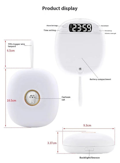 Rechargeable Vibrating Alarm Clock with Silent Wake-Up Mode